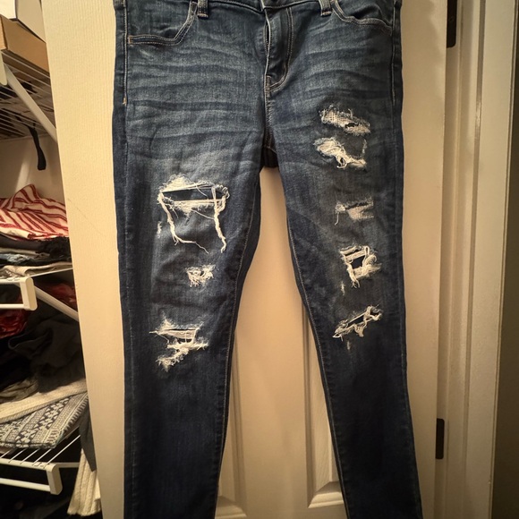 American Eagle Outfitters Denim - American Eagle Outfitters Ripped Blue Skinny Jeans